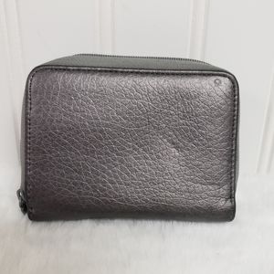 BUXTON Card Holder gray Leather ID Wallet / Business Accordion Card Holder